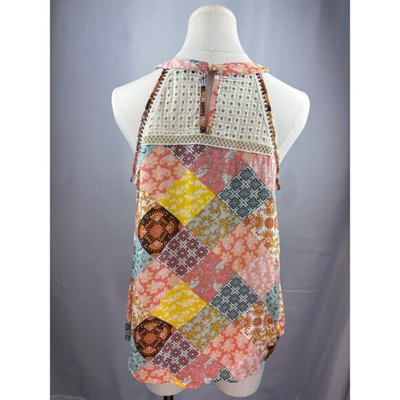 Papermoon Womens Patchwork Sleeveless Blouse Size S - Picture 5 of 6